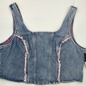 Lee Women's Blue and Pink Crop Top Jeans Premium Quality And A Smater Fit Sz XXL